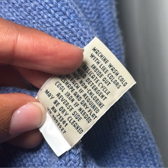 L.L. Bean Women's Preppy Zip-Up Blue Cotton Academia Cable Knit Sweater Size S - Picture 11 of 16